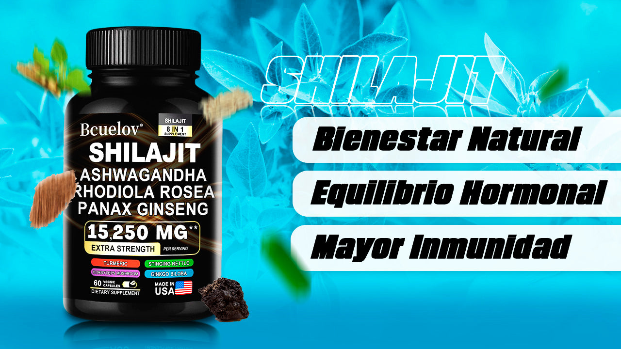 Shilajit™ Bio - Cápsulas de Shilajit, Ashwaghanda, 7 en 1
