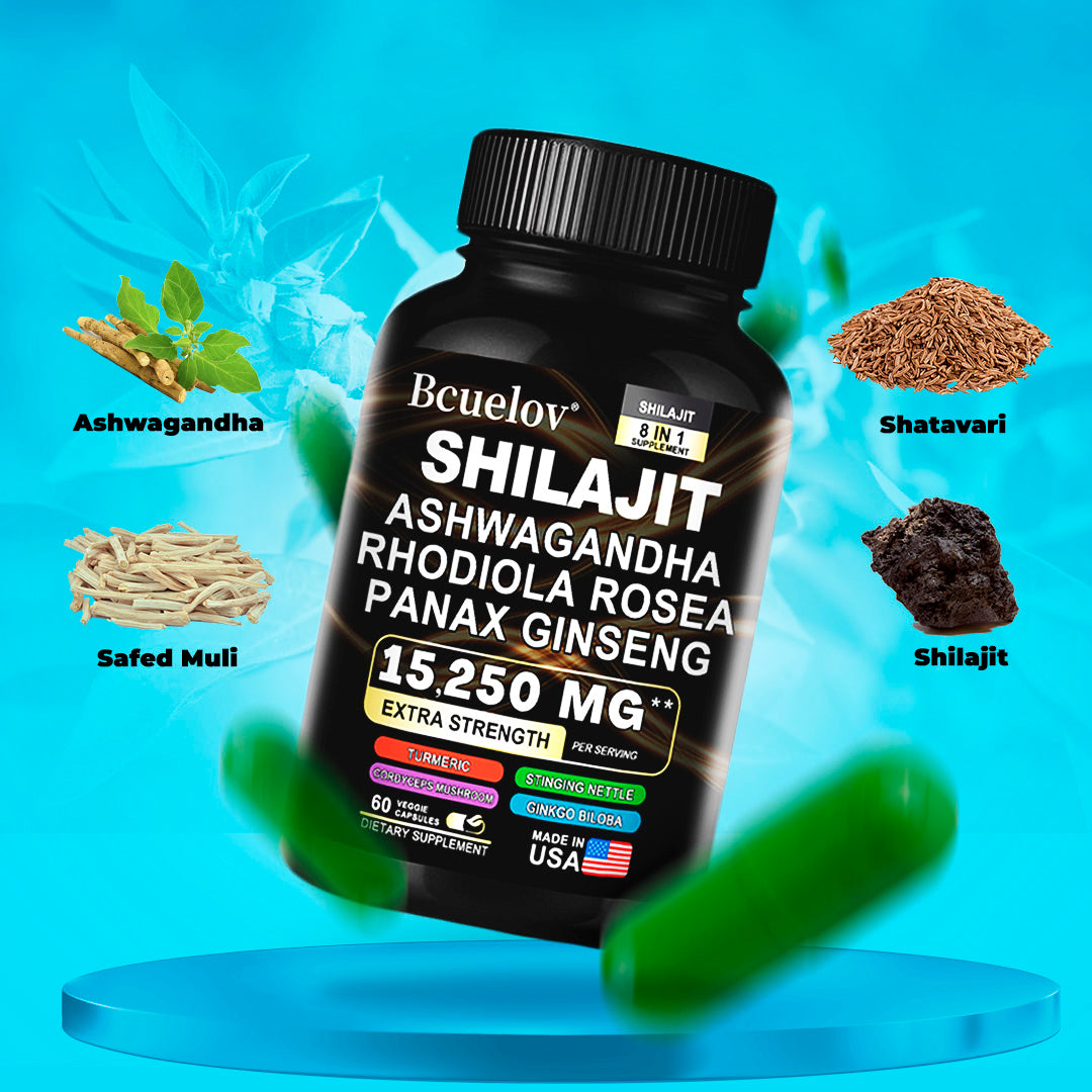 Shilajit™ Bio - Cápsulas de Shilajit, Ashwaghanda, 7 en 1